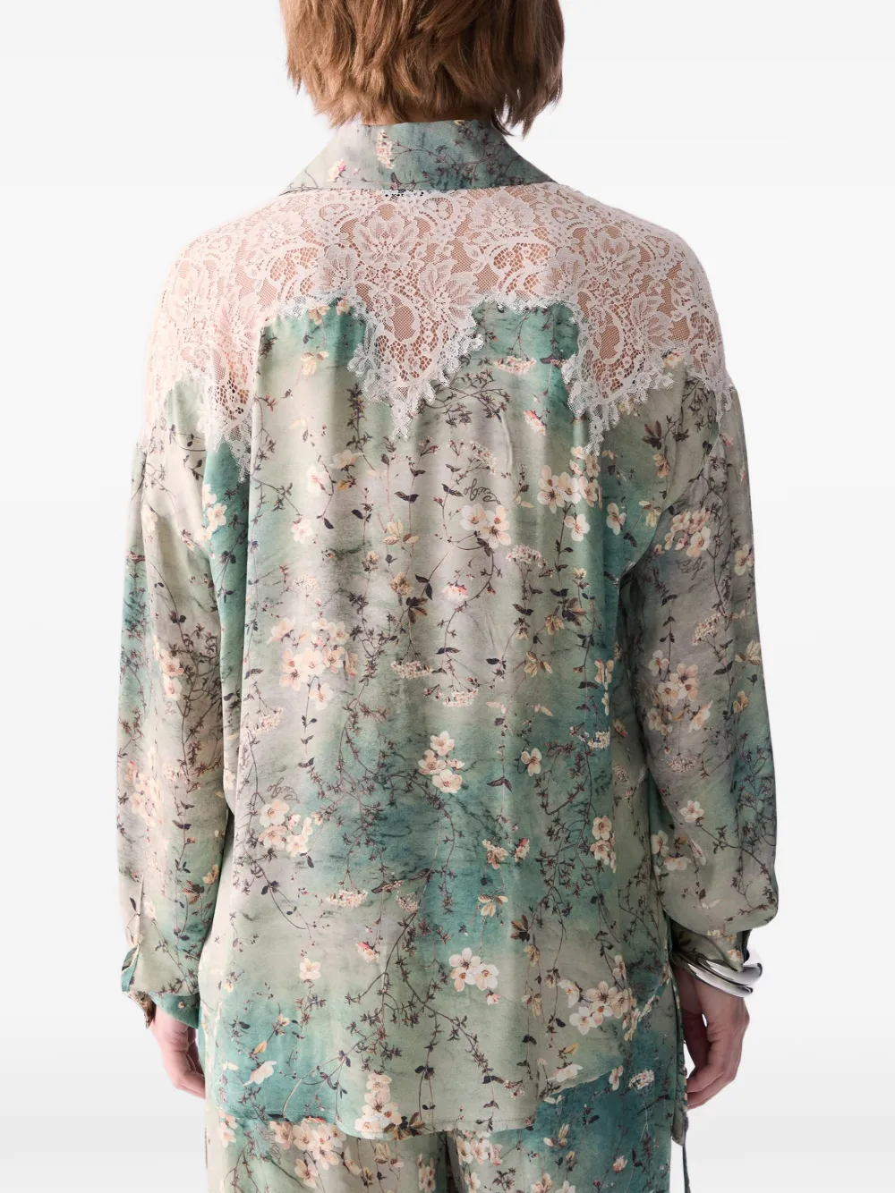 LIU JO Satijnen shirt met print Groen