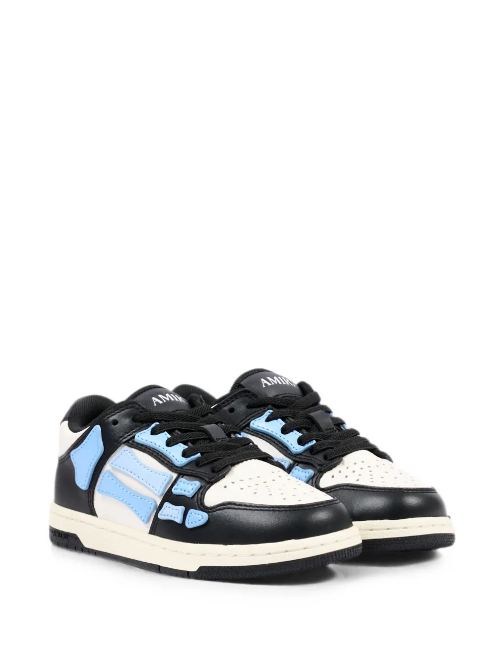 AMIRI KIDS Skel-top leather low-top sneakers Zwart