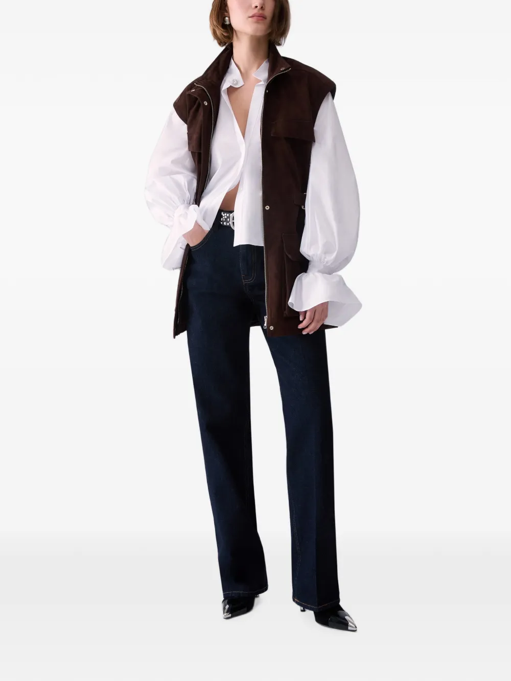 LIU JO Straight jeans met stoffen details Blauw