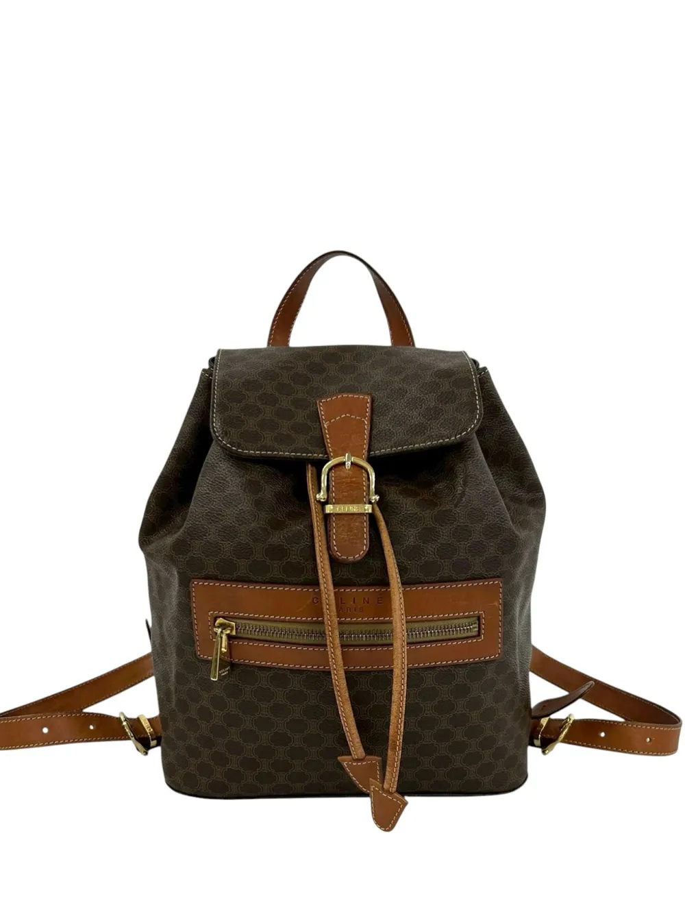 Celine Pre-Owned Zaino Macadam in tela cerata 1998 - Marrone