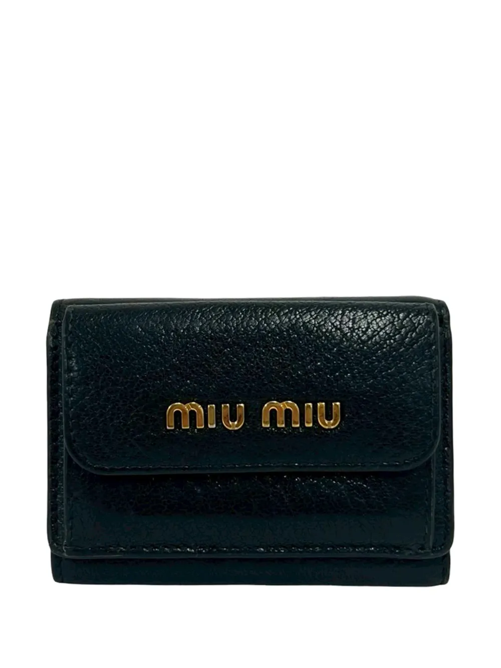 Miu Miu Pre-Owned Portafoglio tri-fold piccolo in pelle 2010-2026 - Nero