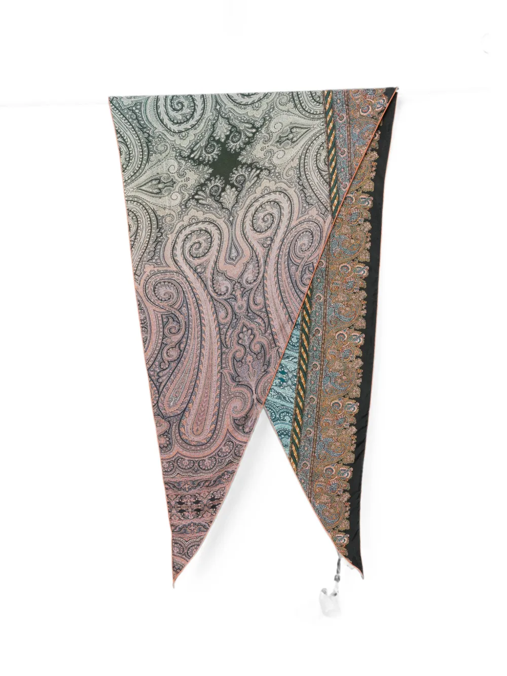 Pierre-Louis Mascia paisley-print triangular scarf - Grigio