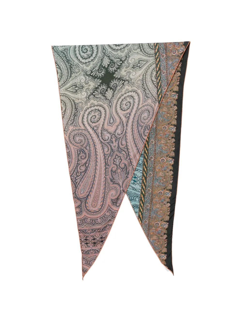 Pierre-Louis Mascia paisley-print triangular scarf - Grigio