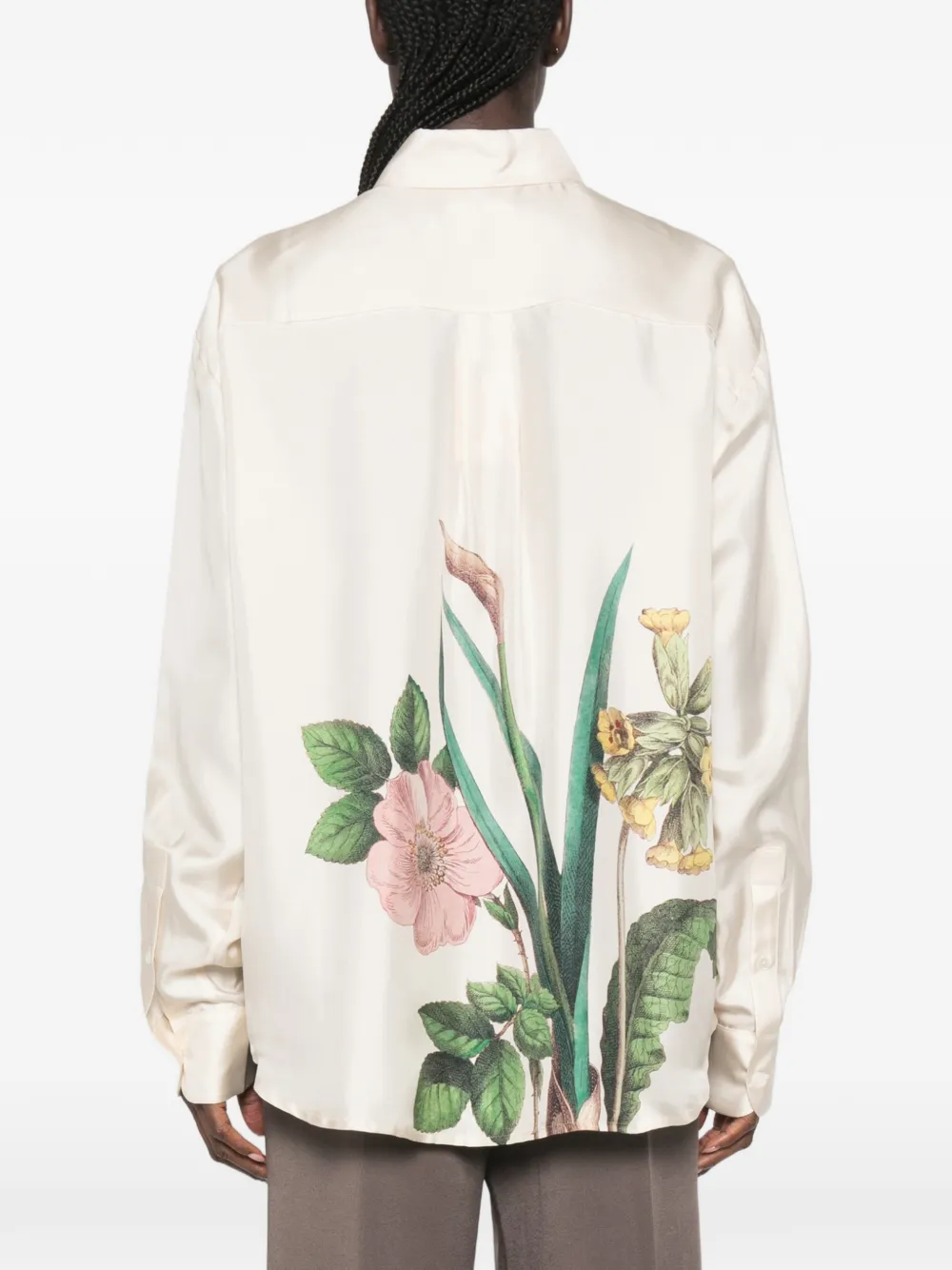 Pierre-Louis Mascia Zijden blouse met bloemenprint Beige
