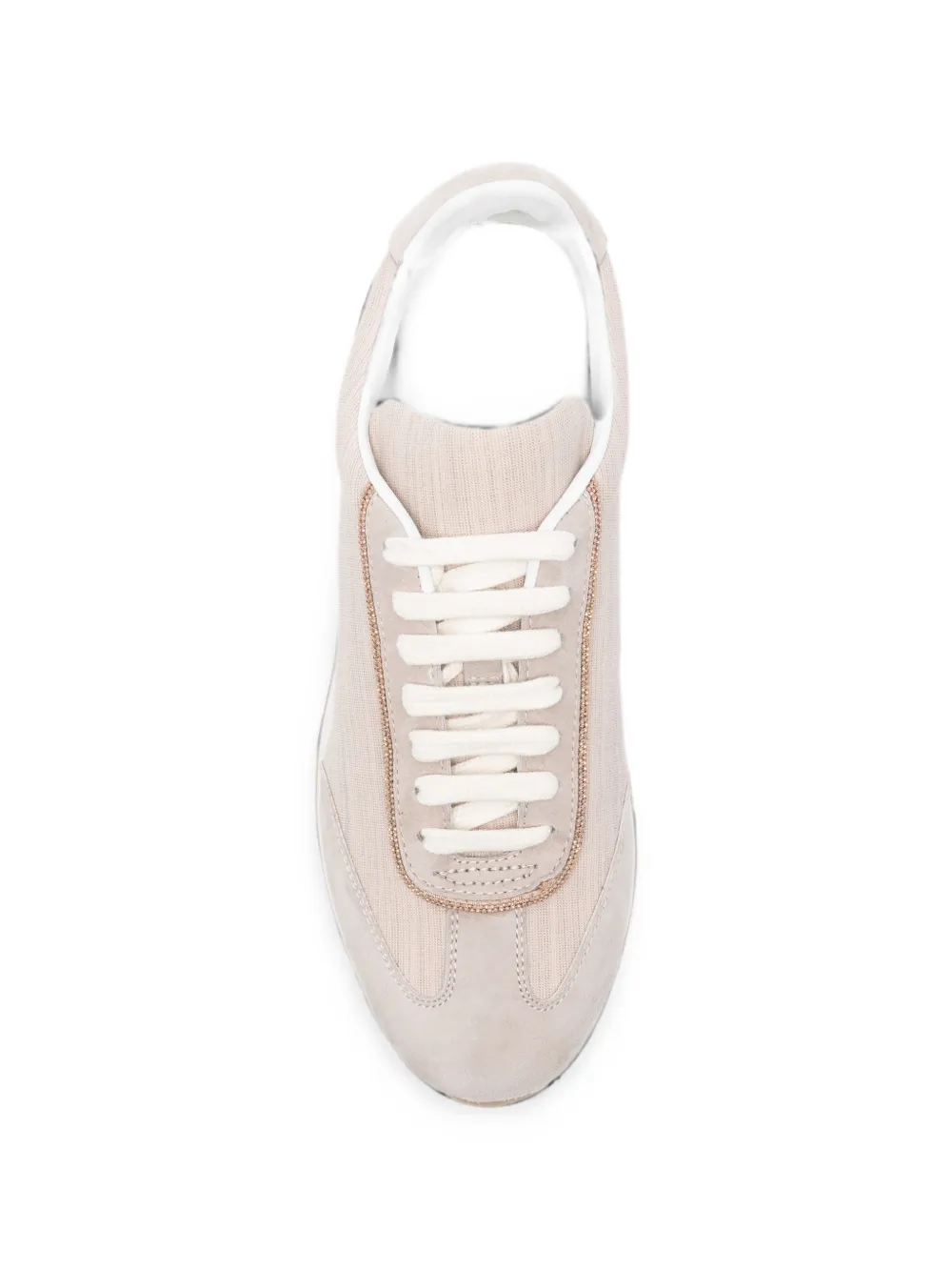 Fabiana Filippi bead-trim panelled sneakers Beige