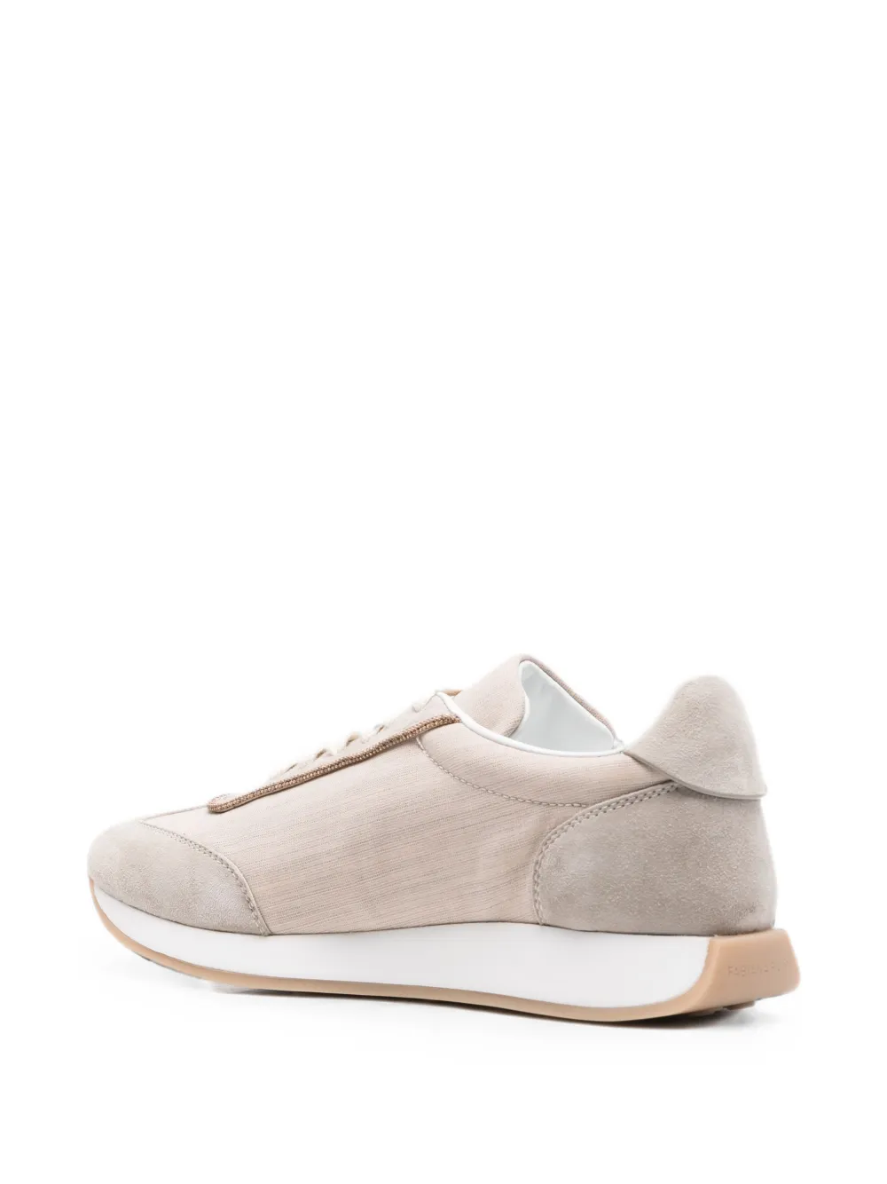 Fabiana Filippi bead-trim panelled sneakers Beige