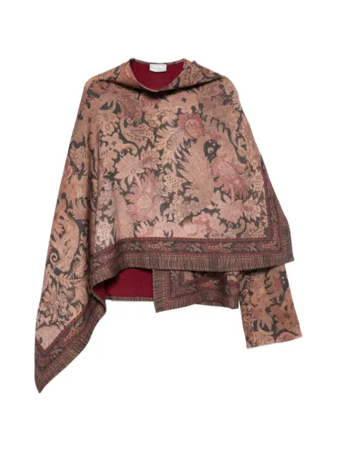 Pierre-Louis Mascia capa con estampado floral y dobladillo asimétrico