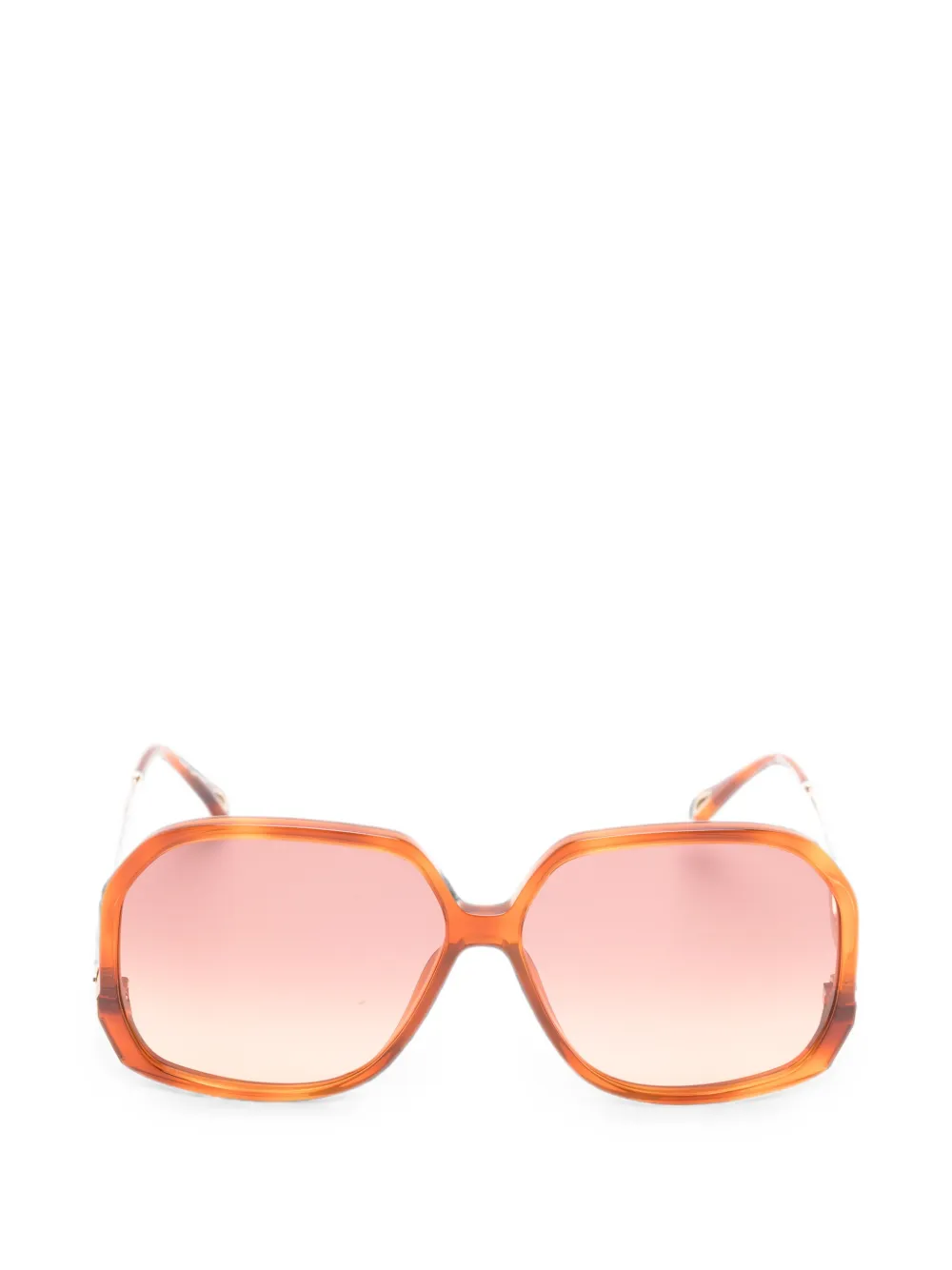 Chloé logo-engraved sunglasses - Marrone