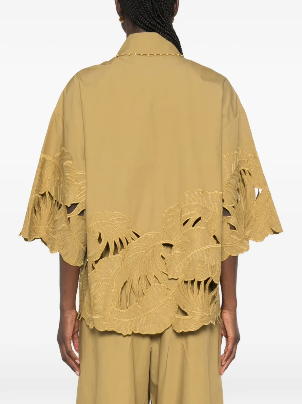 ZIMMERMANN Mahon blouse met borduurwerk en uitgesneden details Beige