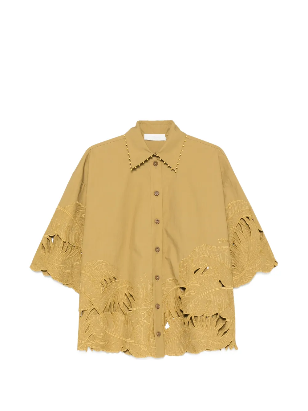 ZIMMERMANN Mahon cut-out embroidered shirt - Toni neutri