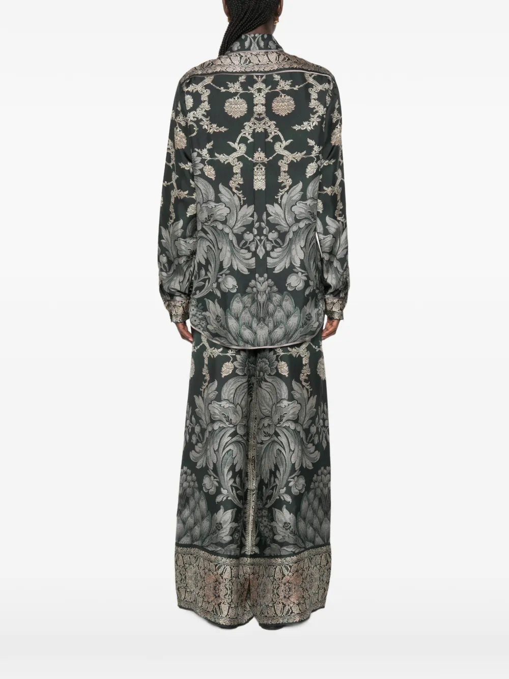 Pierre-Louis Mascia Zijden blouse met bloemenprint Zwart
