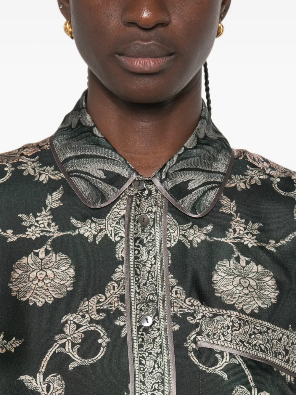 Pierre-Louis Mascia Zijden blouse met bloemenprint Zwart