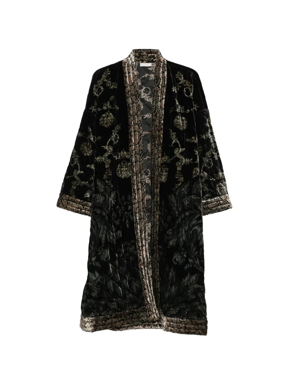 Pierre-Louis Mascia floral-print velvet-effect coat · One Size