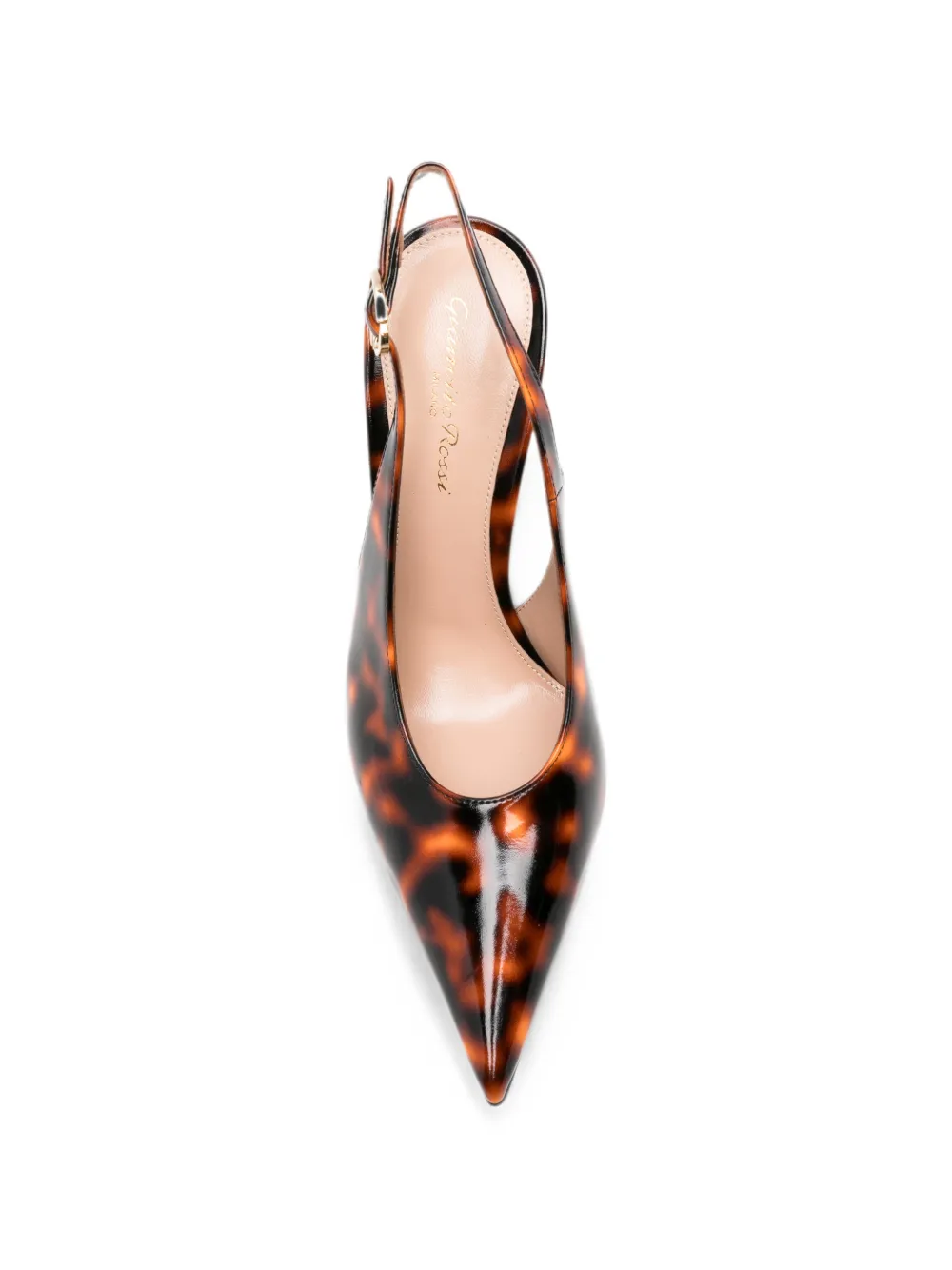 Gianvito Rossi Sofia Sling tortoiseshell-effect slingback pumps Bruin