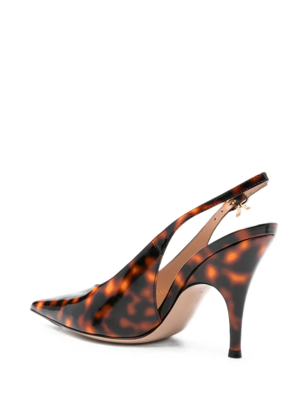 Gianvito Rossi Sofia Sling tortoiseshell-effect slingback pumps Bruin