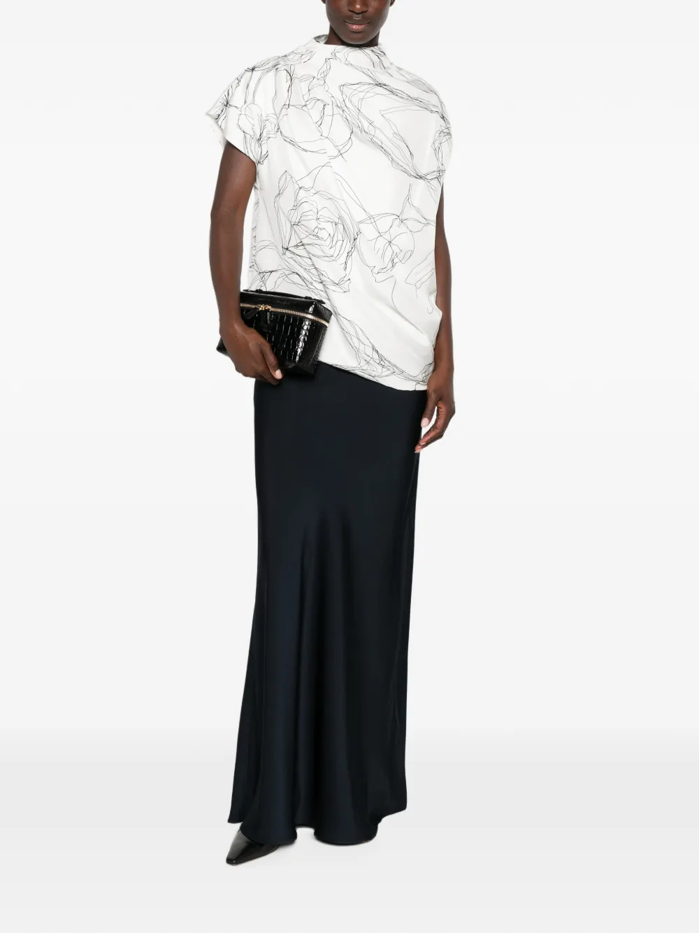 Fabiana Filippi Maxi-rok met satijnen afwerking Zwart