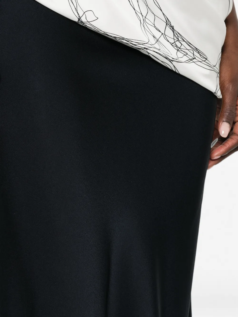 Fabiana Filippi Maxi-rok met satijnen afwerking Zwart