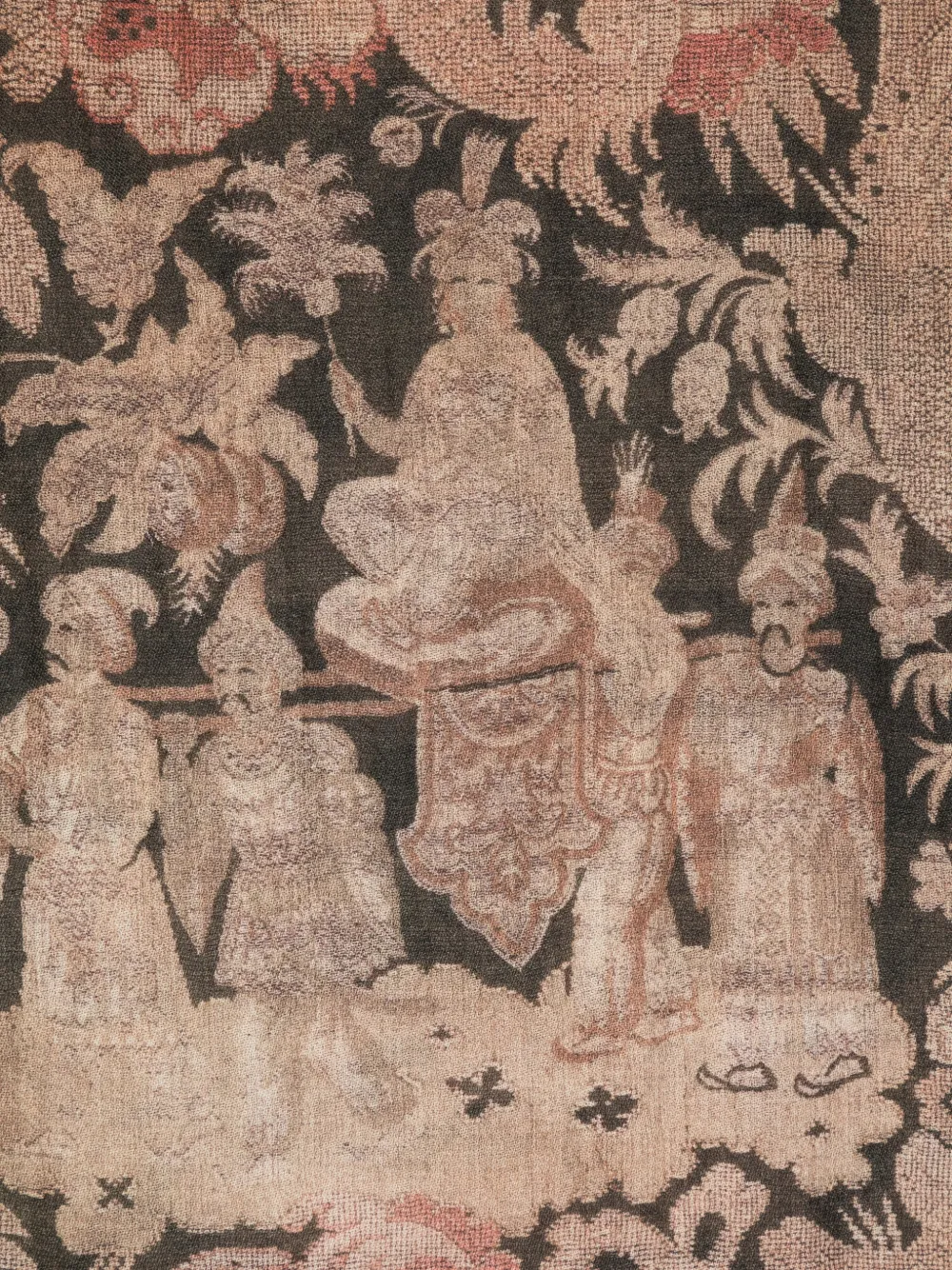 Pierre-Louis Mascia Jacquard-geweven sjaal met franje Zwart