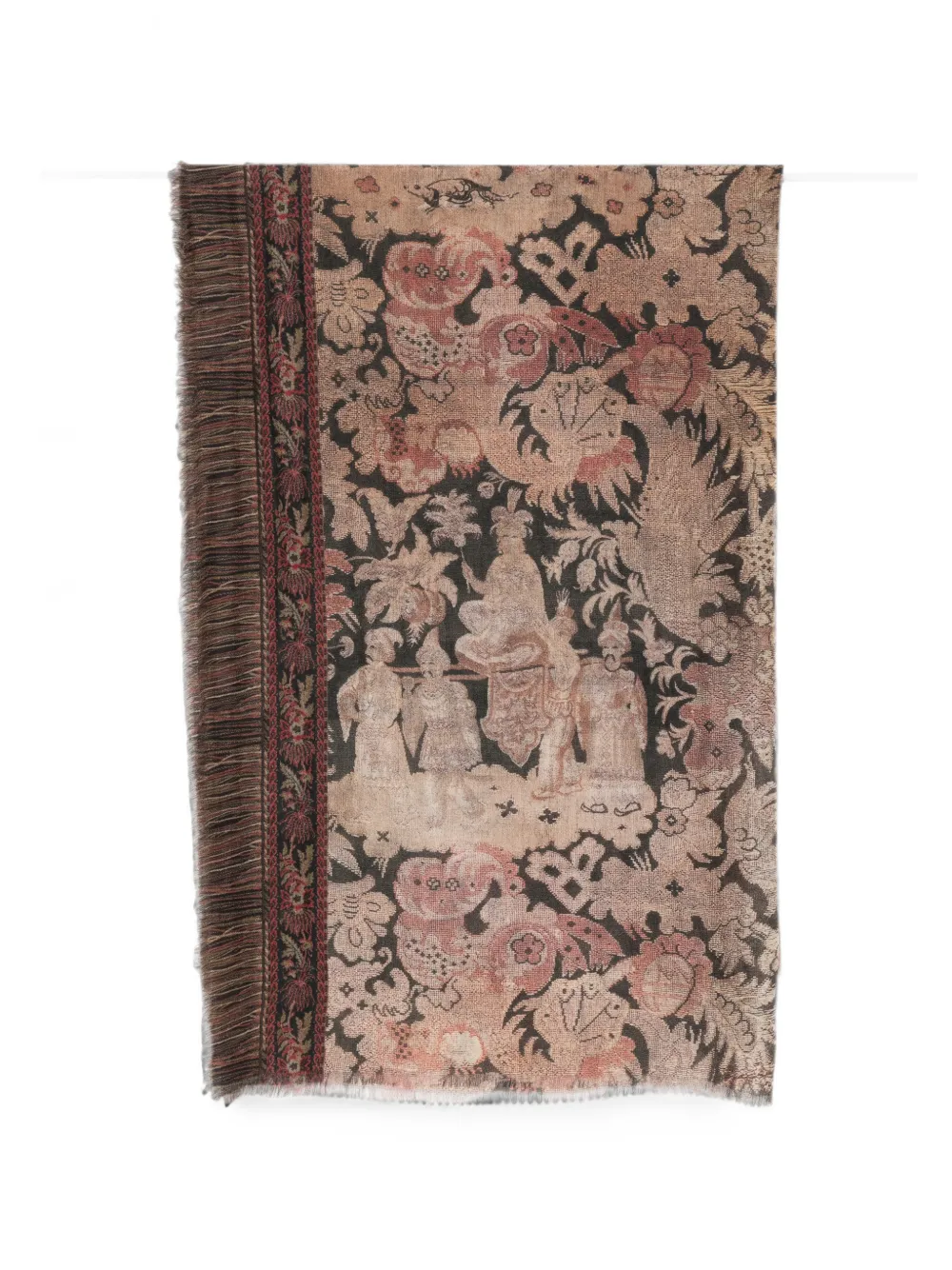 Pierre-Louis Mascia jacquard-woven fringed scarf - Nero