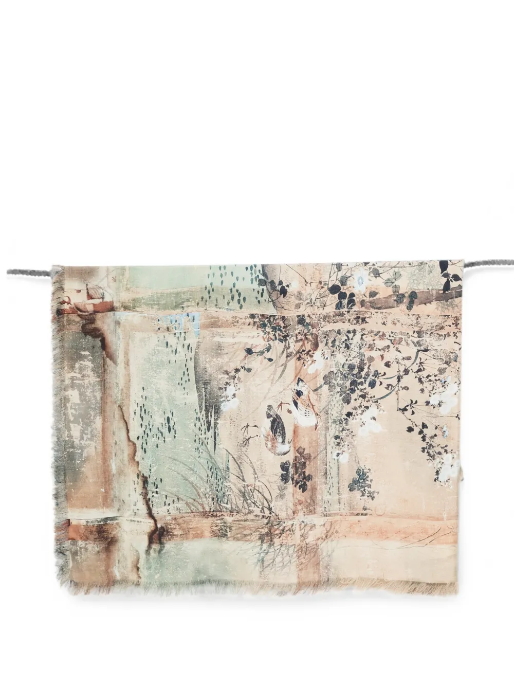Pierre-Louis Mascia graphic-print frayed scarf - Toni neutri