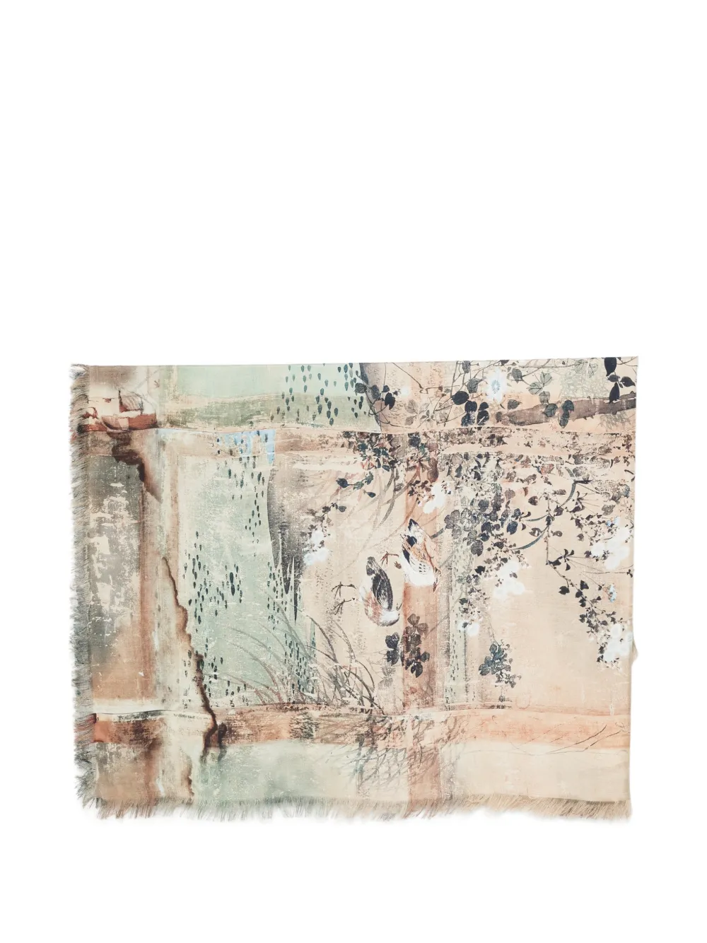 Pierre-Louis Mascia graphic-print frayed scarf - Toni neutri