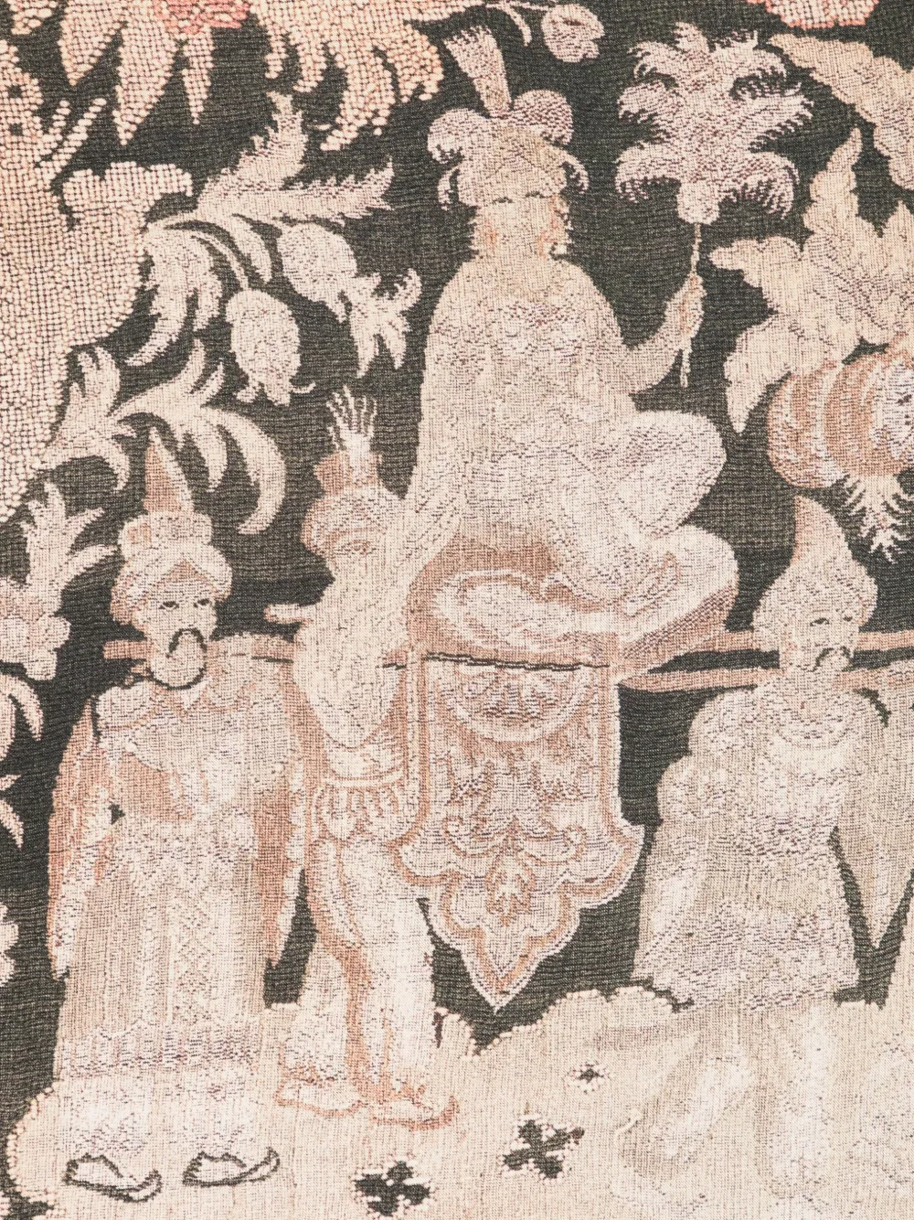 Pierre-Louis Mascia Gebreide sjaal met franje en jacquard Zwart