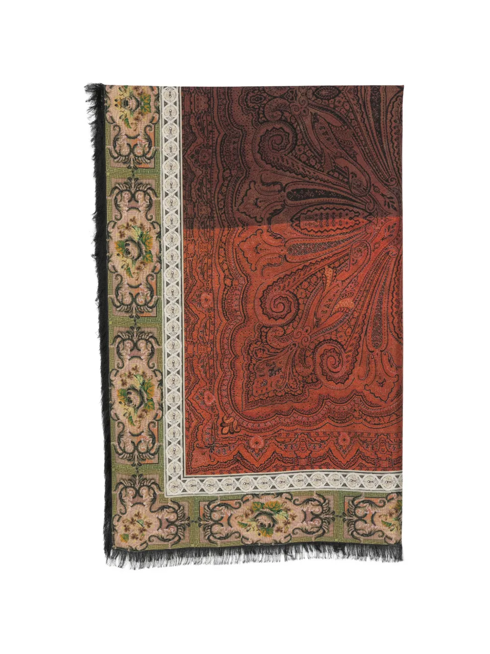 Pierre-Louis Mascia paisley-print fringed scarf - Marrone