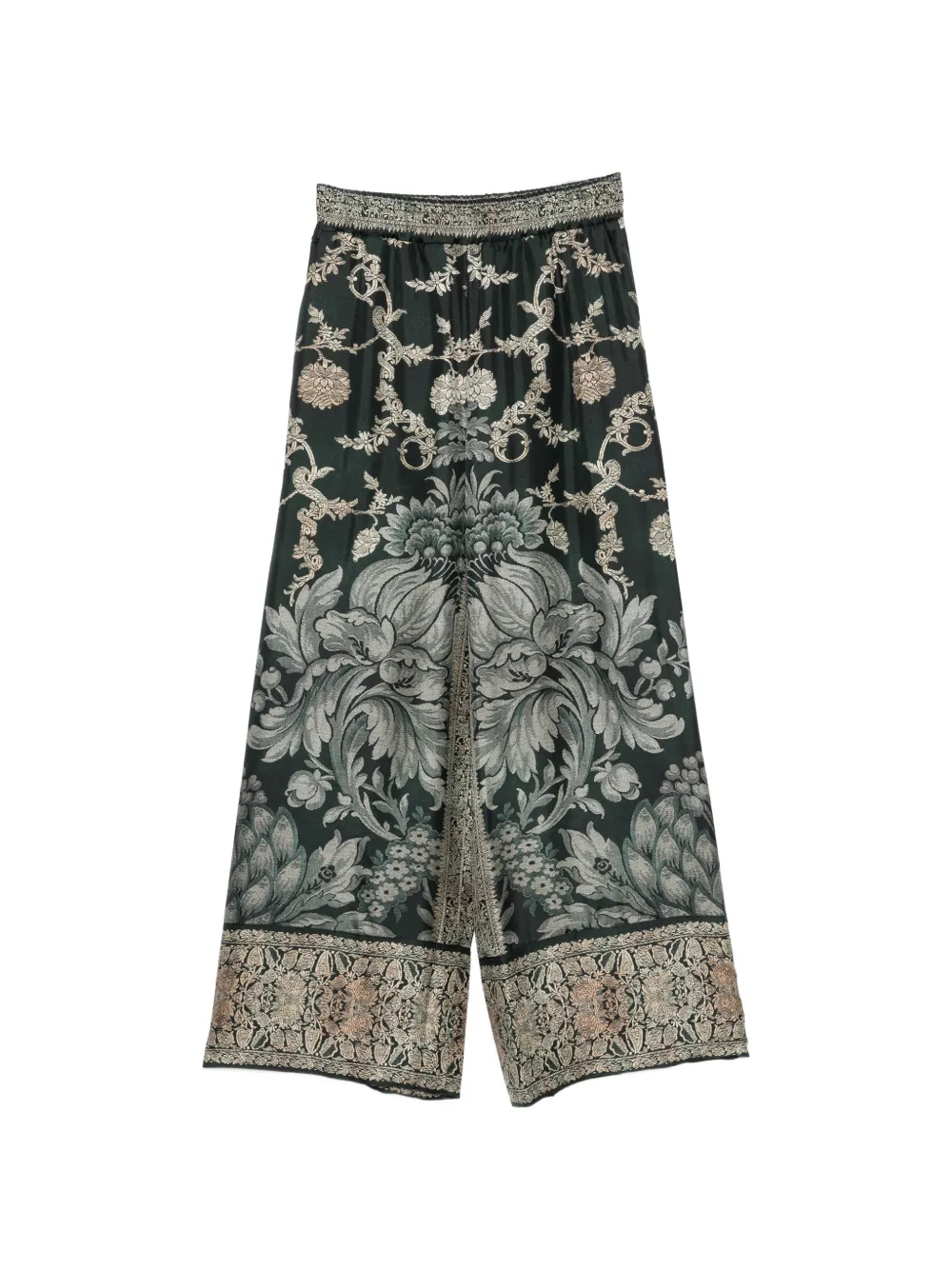 Pierre-Louis Mascia baroque-print wide-leg pants - Nero