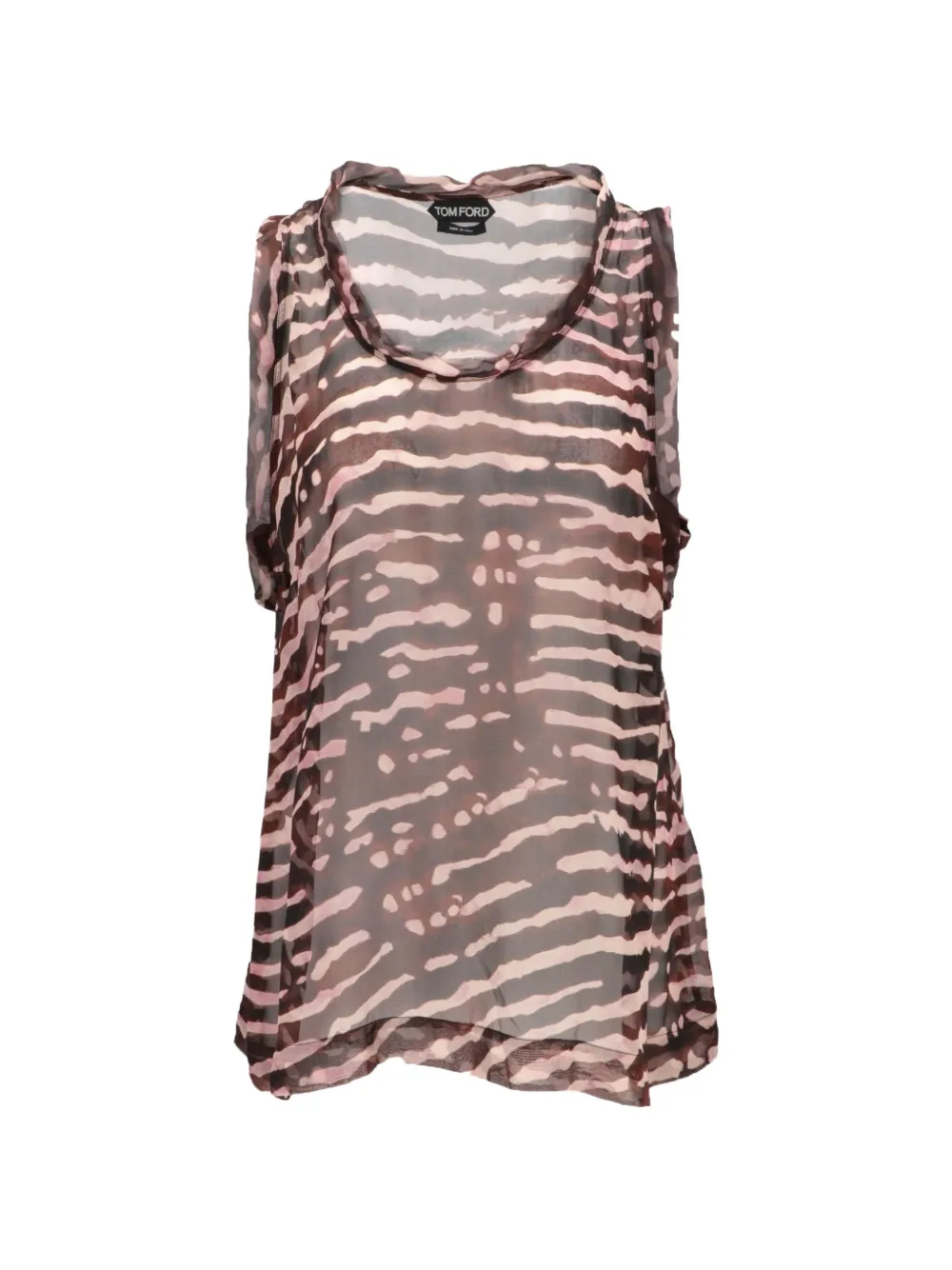 TOM FORD zebra-print sleeveless top - Brown