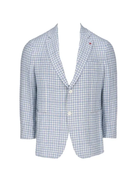 Isaia gingham-check single-breasted blazer