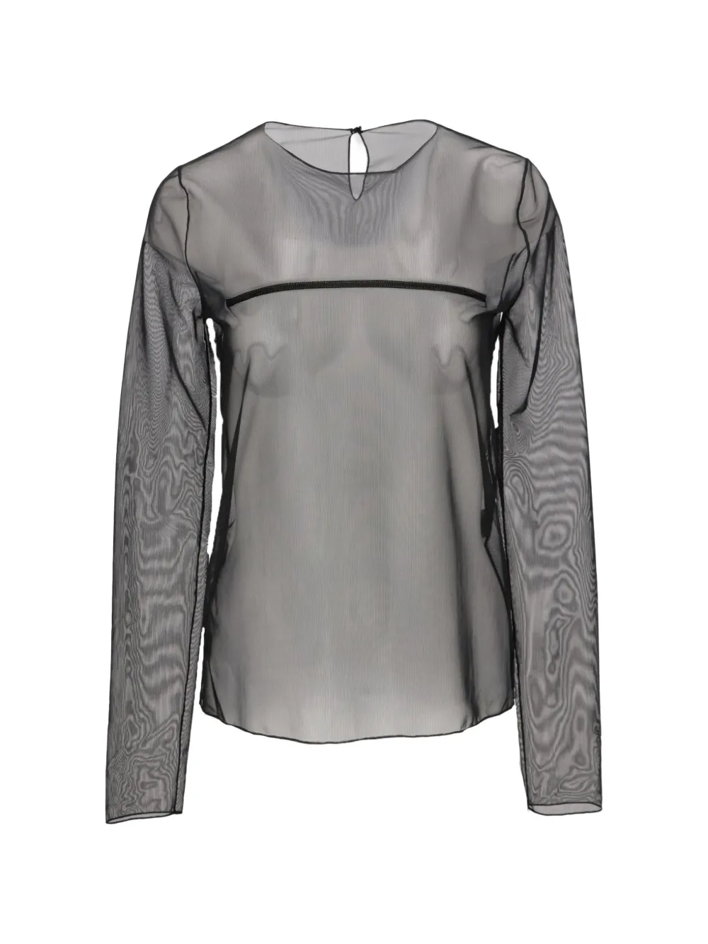 TOM FORD long-sleeved sheer blouse - Nero