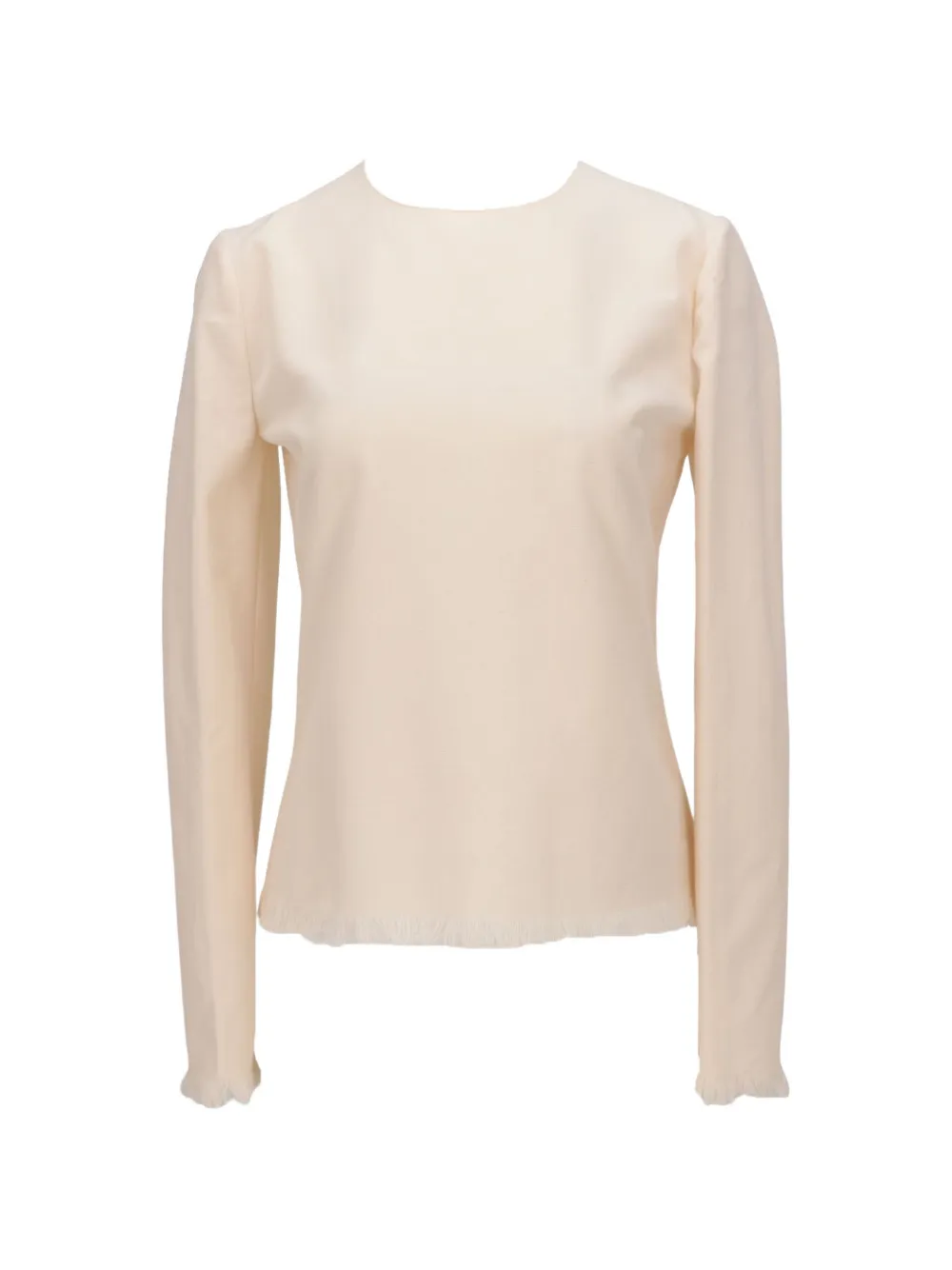 TOM FORD frayed-edge long-sleeve top - Toni neutri