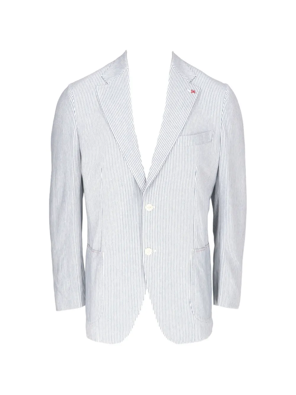 Isaia striped single-breasted blazer - Bianco