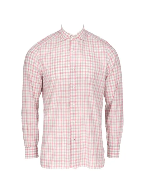 Isaia camisa manga larga con cuadros estampados