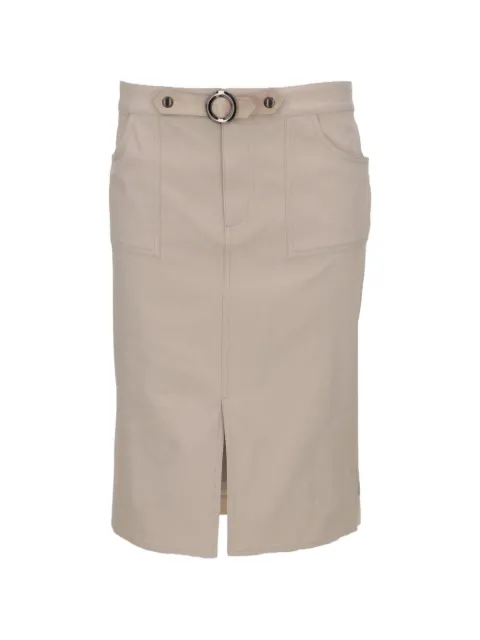 TOM FORD belted ribbed-panel midi skirt