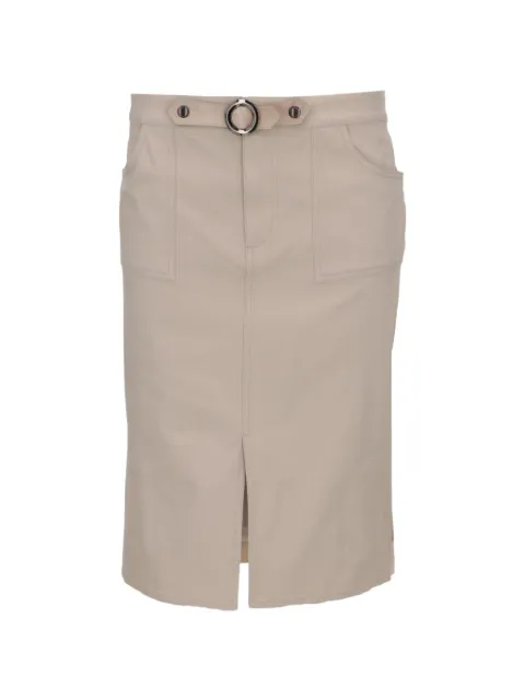 TOM FORD belted ribbed-panel midi skirt