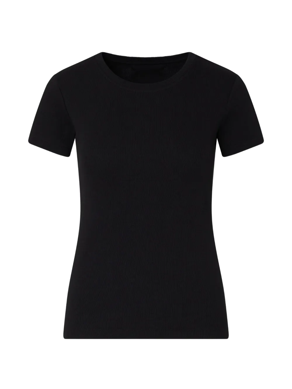 LIU JO ribbed T-shirt with logo patch - Nero