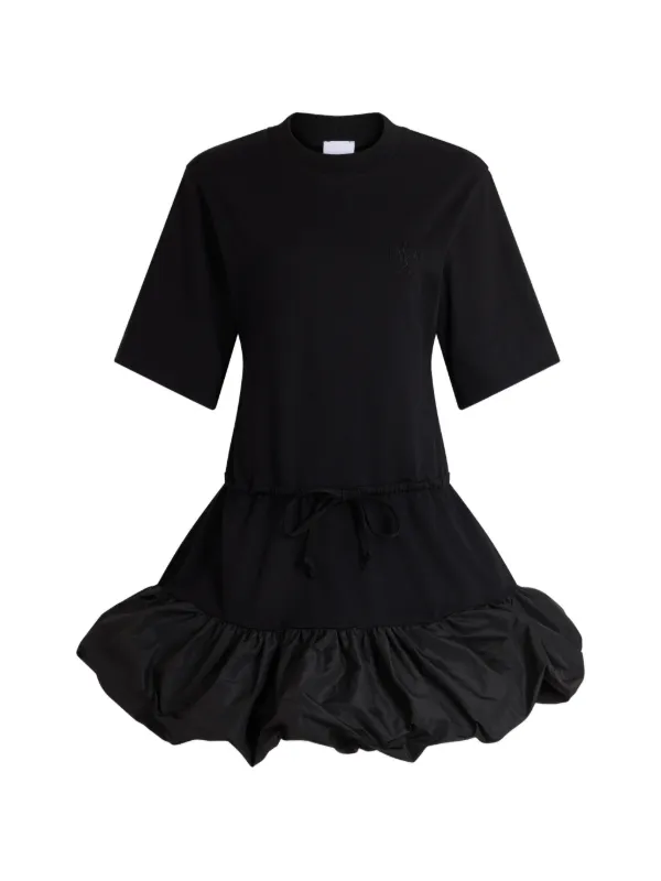 black drawstring mini dress Patou drawstring-waist bubble-hem | colorgrp-51329 Solid Model is 58 Black Pearl Embellished A Color:feather dress