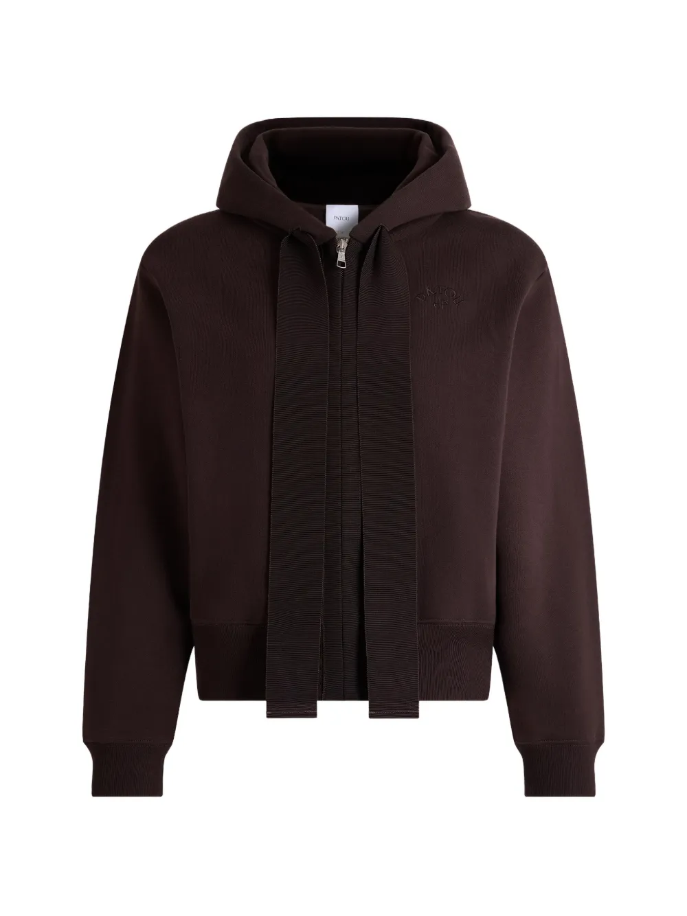 Patou zip-up drawstring hoodie - Marrone