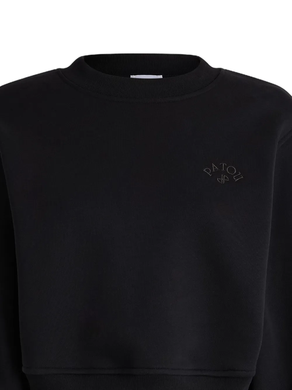 Patou Cropped blouse met gestrikte mouwen Zwart