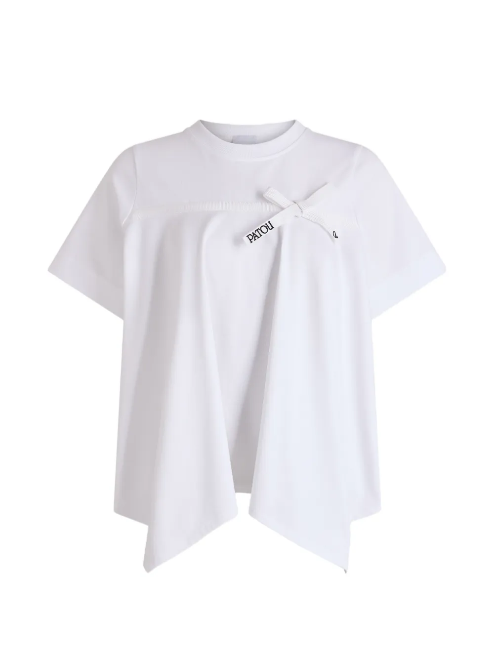 Patou draped bow-detail T-shirt - Bianco