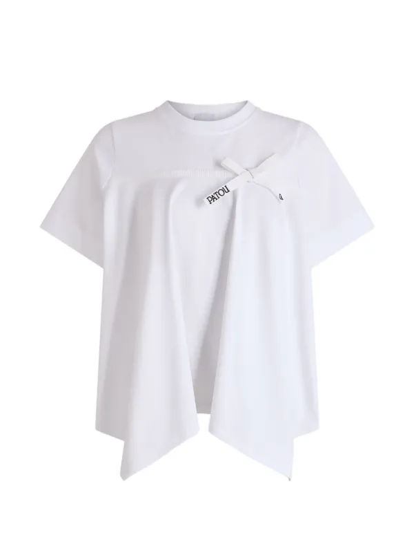 Patou Draped Bow-detail T-shirt in White
