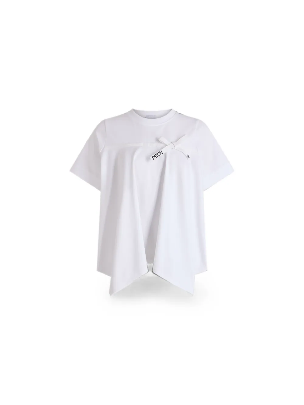 Patou Gedrapeerd T-shirt met strikdetail Wit