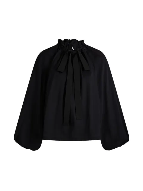 Patou ruffled tie-neck blouse
