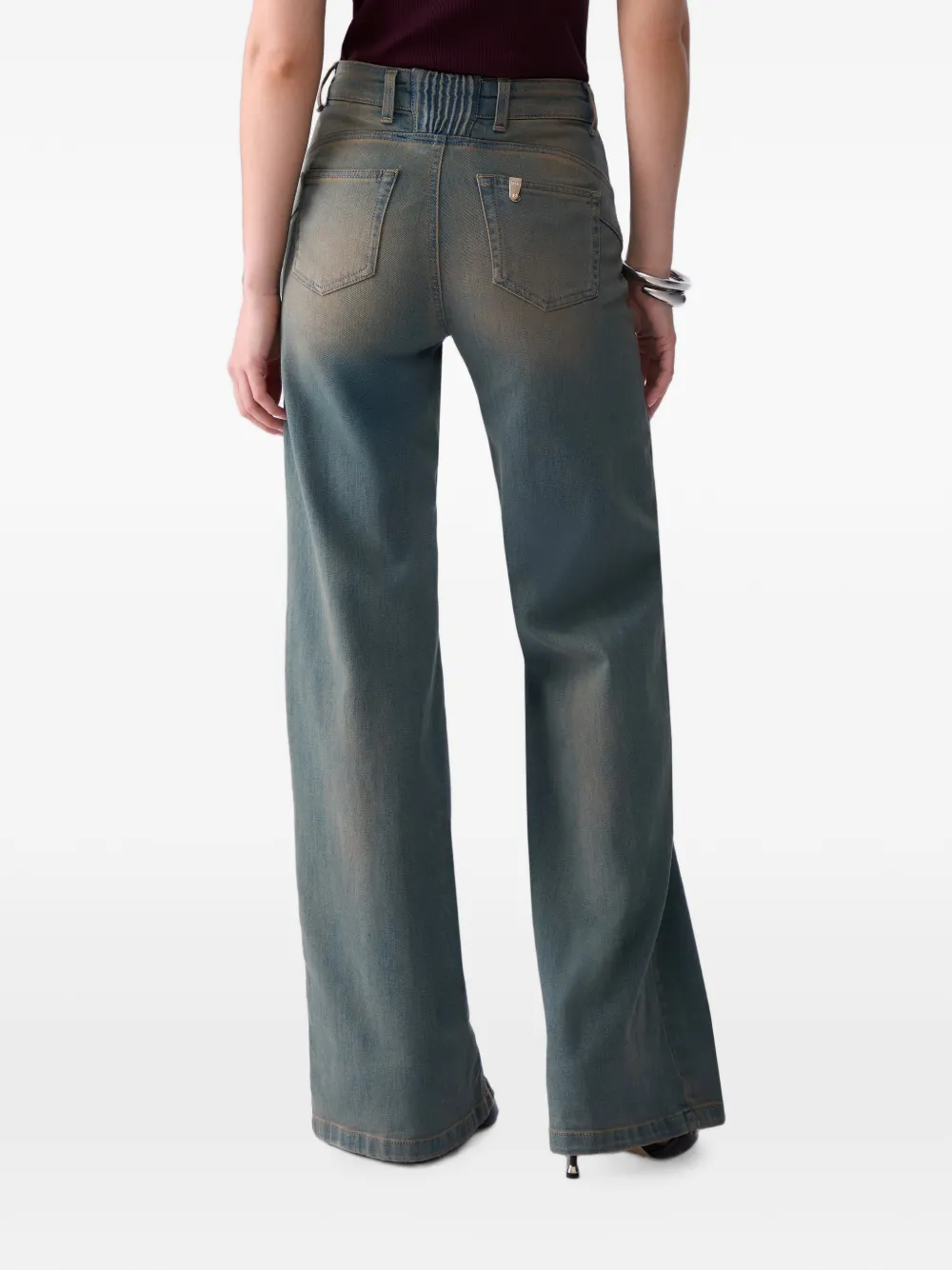 LIU JO Flare jeans met paspelzakken Blauw