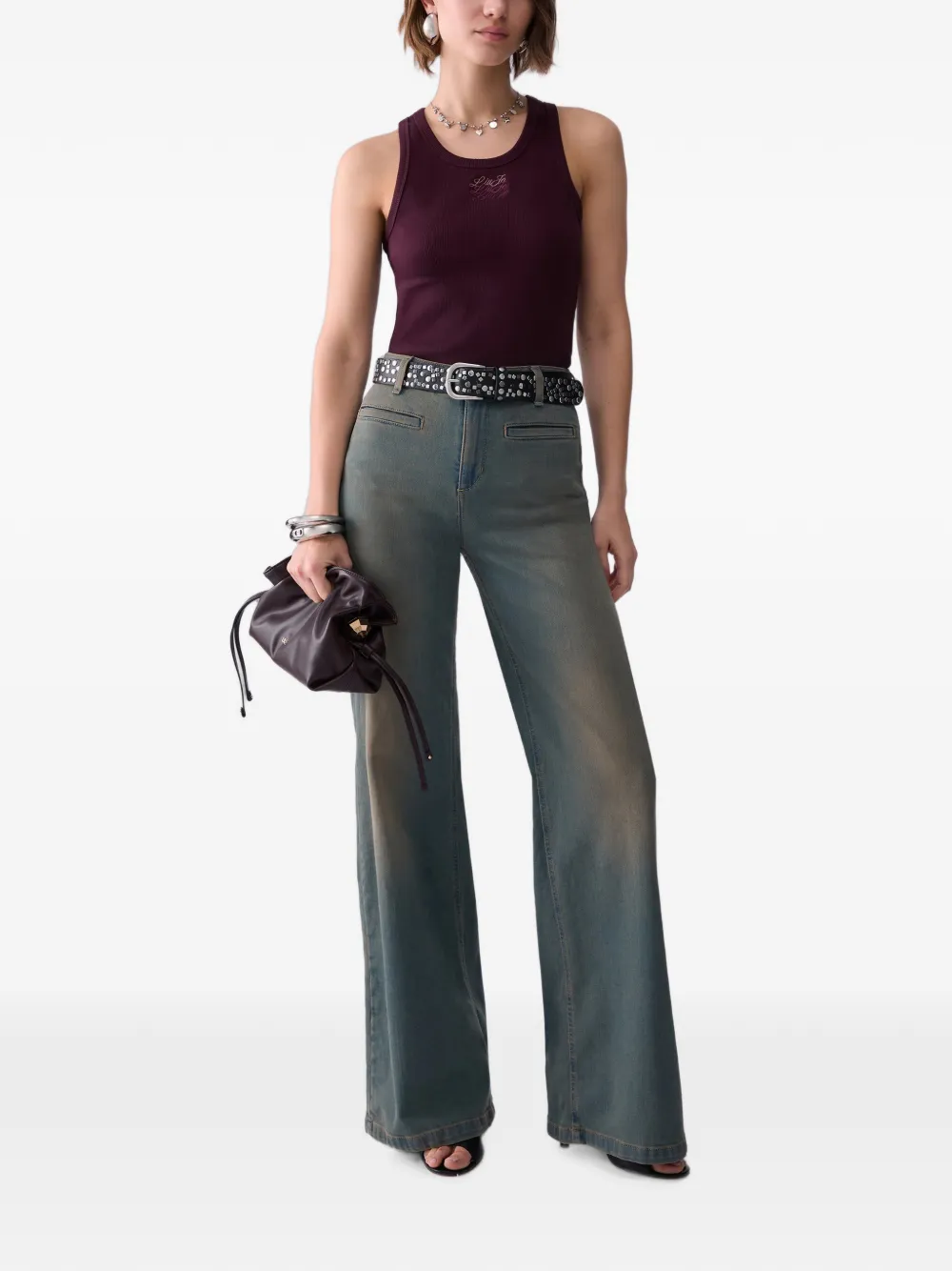 LIU JO Flare jeans met paspelzakken Blauw