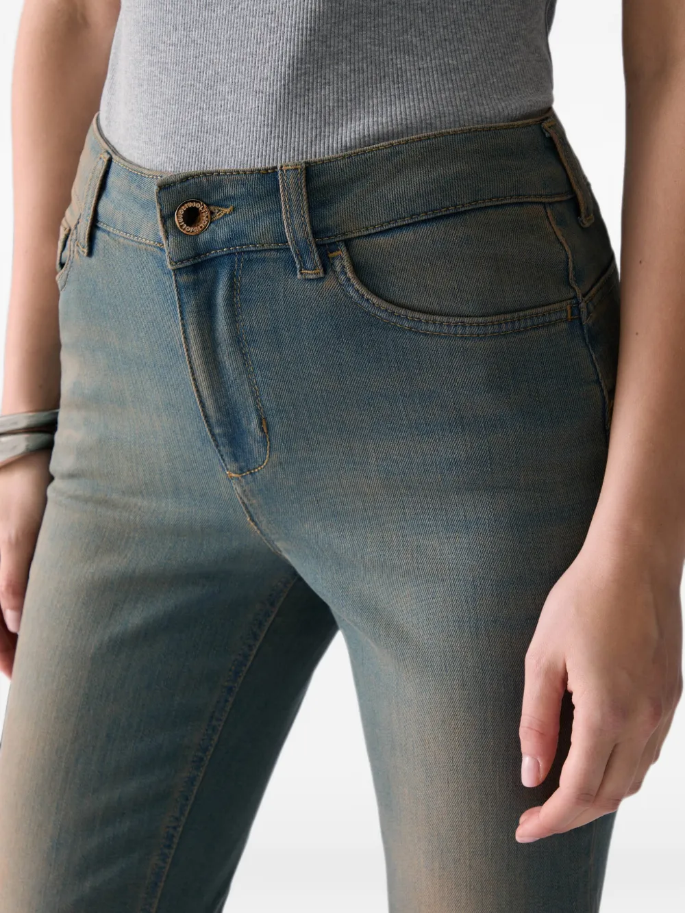 LIU JO Cropped skinny jeans Blauw