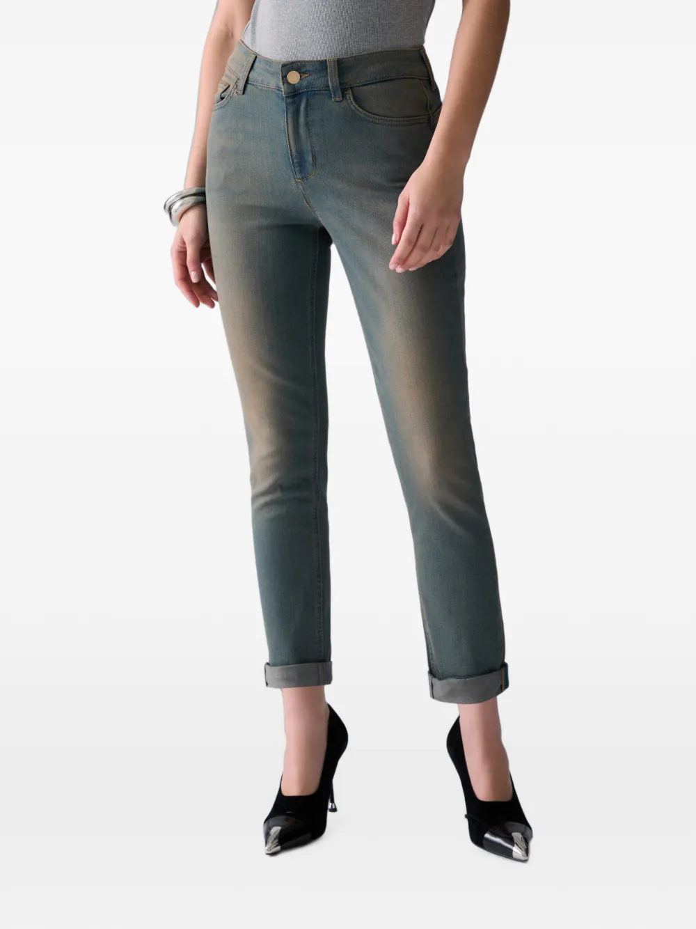 LIU JO Cropped skinny jeans Blauw