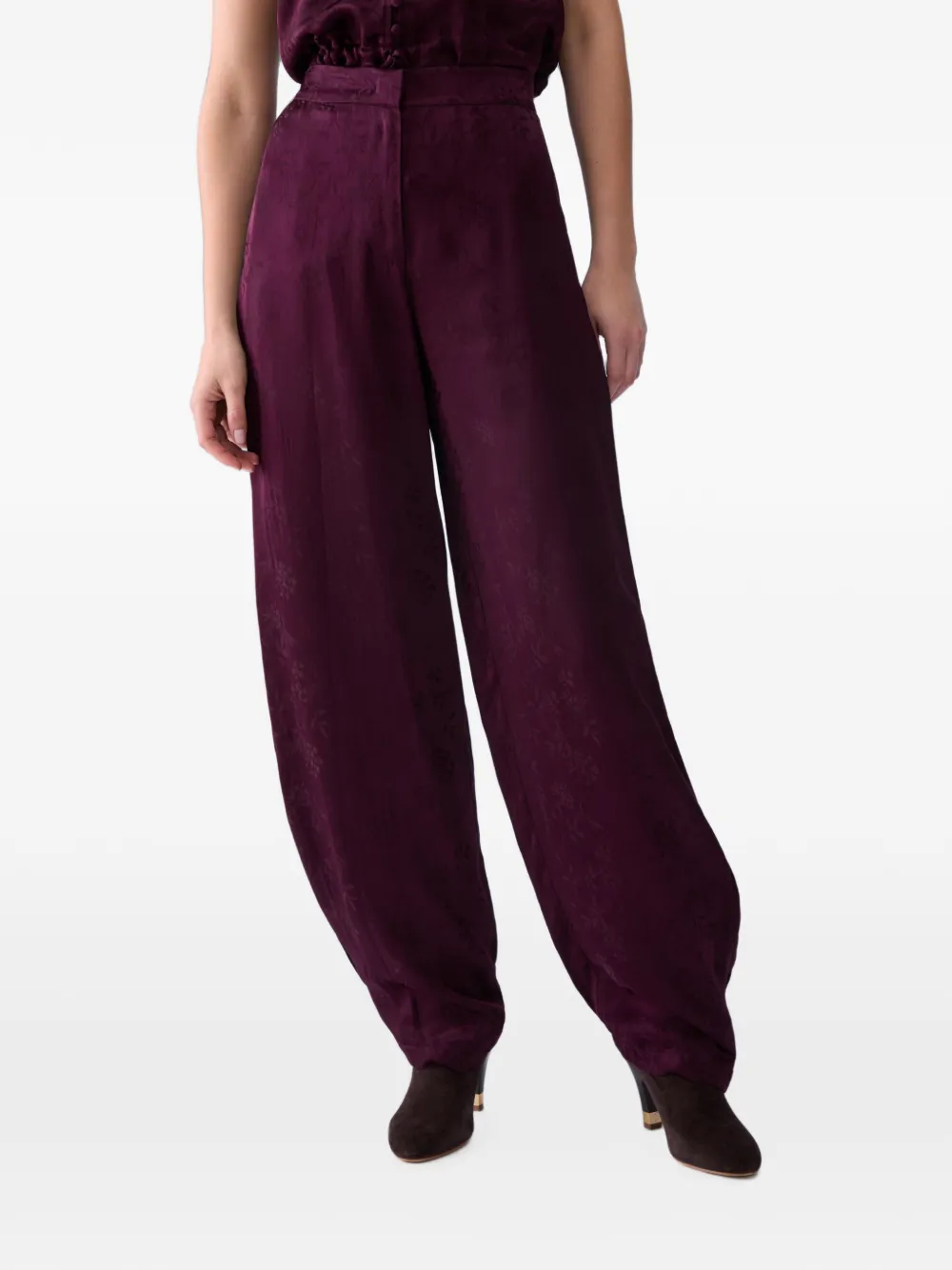 LIU JO Satijnen ballonbroek met jacquard Paars