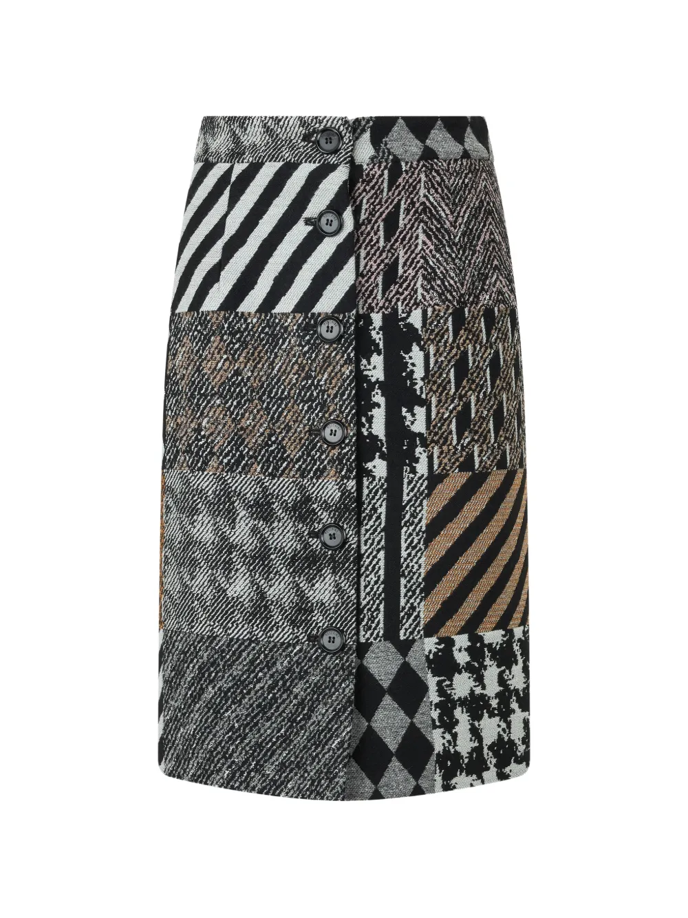 Moschino patchwork button-front midi skirt - Nero